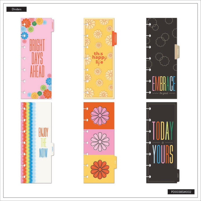 Happy Planner Optimistic Brights Skinny Mini 12-Month Dated 2025-2026 - Horizontal