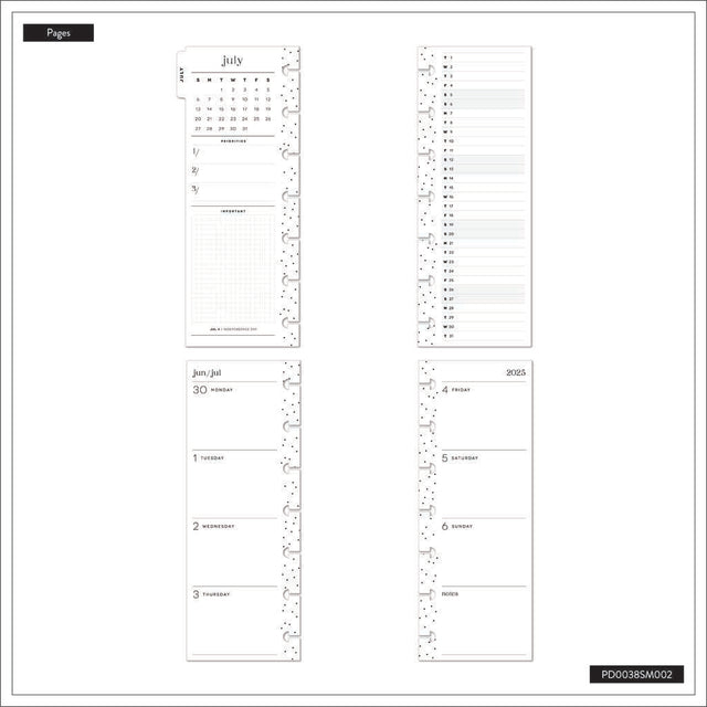 Happy Planner Optimistic Brights Skinny Mini 12-Month Dated 2025-2026 - Horizontal
