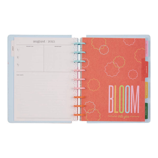 Happy Planner DELUXE Optimistic Brights  Classic 12-Month Dated 2025-2026 - Horizontal Vegan Leather Patchwork