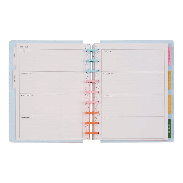 Happy Planner DELUXE Optimistic Brights  Classic 12-Month Dated 2025-2026 - Horizontal Vegan Leather Patchwork
