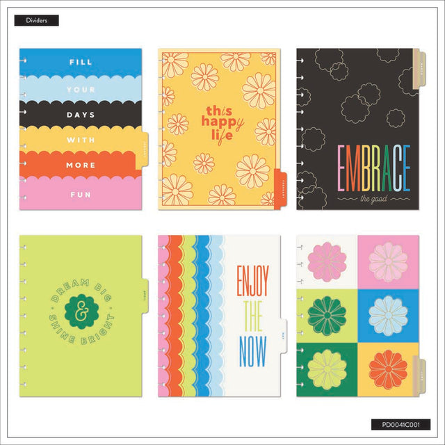 Happy Planner DELUXE Optimistic Brights  Classic 12-Month Dated 2025-2026 - Horizontal Vegan Leather Patchwork