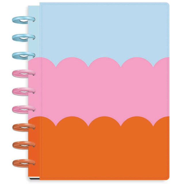 Happy Planner DELUXE Optimistic Brights  Classic 12-Month Dated 2025-2026 - Horizontal Vegan Leather Patchwork