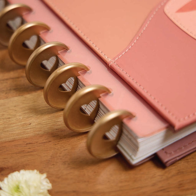 Happy Planner DELUXE Cafecore  Classic 12-Month Dated 2025-2026 - Vertical Vegan Leather Patchwork