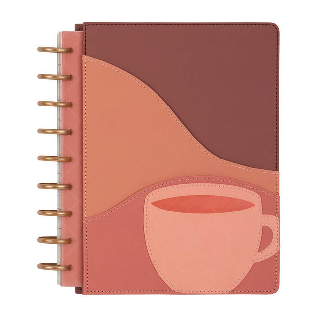 Happy Planner DELUXE Cafecore  Classic 12-Month Dated 2025-2026 - Vertical Vegan Leather Patchwork
