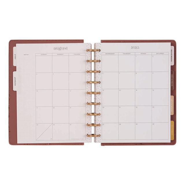 Happy Planner DELUXE Cafecore  Classic 12-Month Dated 2025-2026 - Vertical Vegan Leather Patchwork