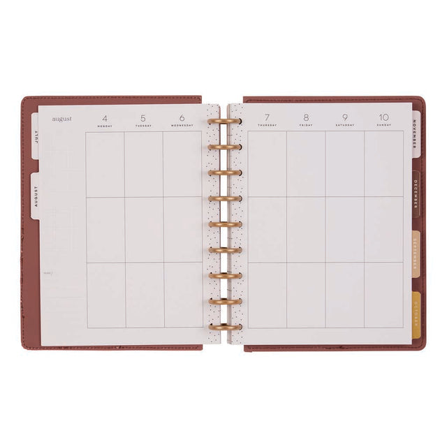 Happy Planner DELUXE Cafecore  Classic 12-Month Dated 2025-2026 - Vertical Vegan Leather Patchwork