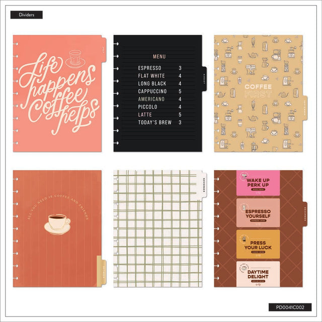 Happy Planner DELUXE Cafecore  Classic 12-Month Dated 2025-2026 - Vertical Vegan Leather Patchwork
