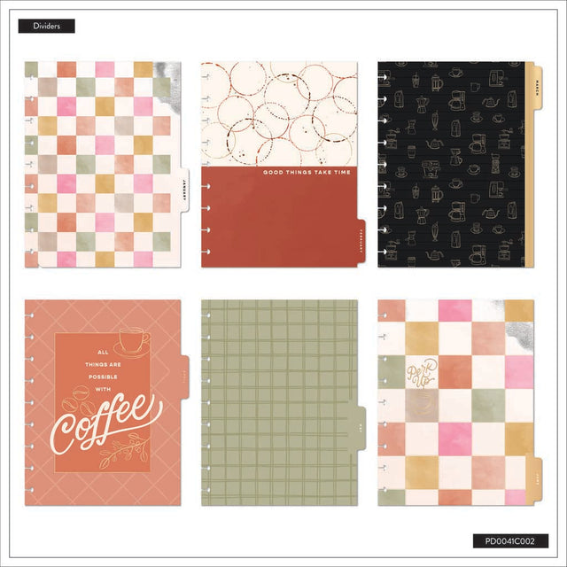 Happy Planner DELUXE Cafecore  Classic 12-Month Dated 2025-2026 - Vertical Vegan Leather Patchwork