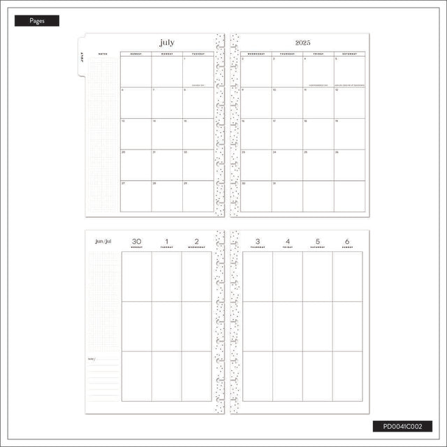 Happy Planner DELUXE Cafecore  Classic 12-Month Dated 2025-2026 - Vertical Vegan Leather Patchwork