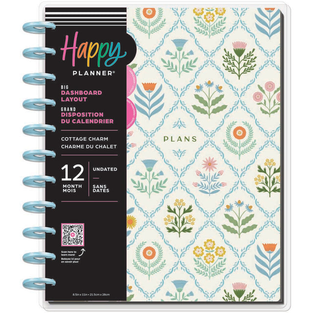 Happy Planner Cottage Charm Big 12-Month Undated Planner - Dashboard