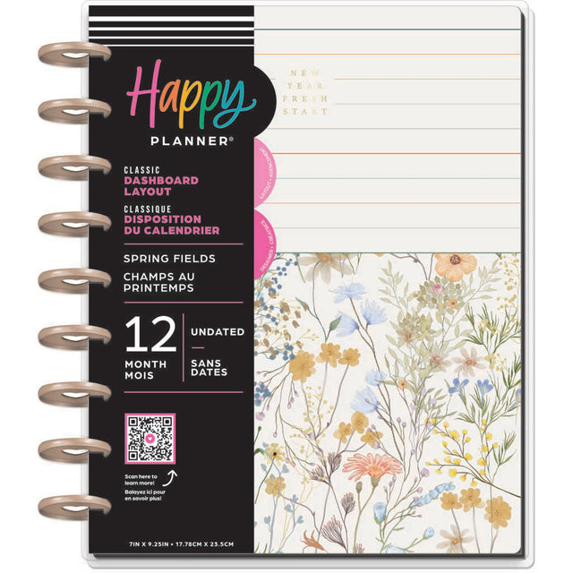 Happy Planner Spring Fields Classic 12-Month Undated Planner - Dashboard