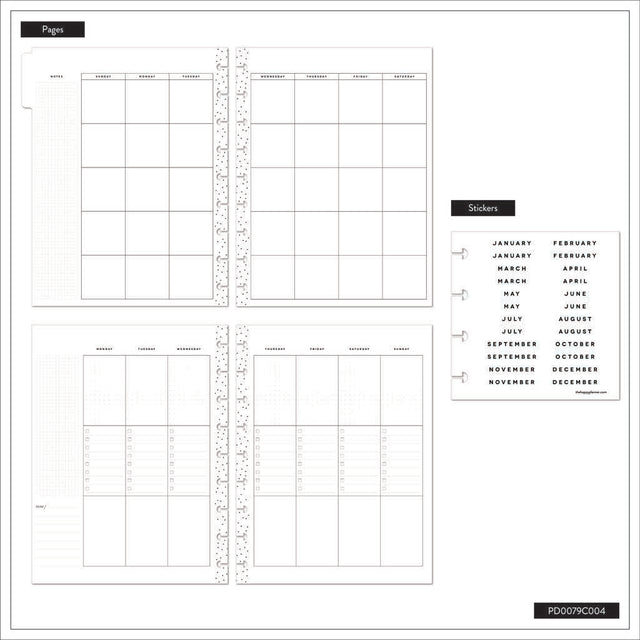 *IMPERFECT* Happy Planner Berries & Blooms Classic 12-Month Undated Planner - Checklist