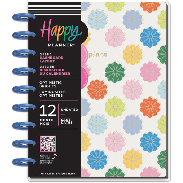 Happy Planner Optimistic Brights Classic 12-Month Undated Planner - Dashboard