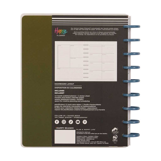 Happy Planner Berries & Blooms Classic 12-Month Undated Planner - Dashboard