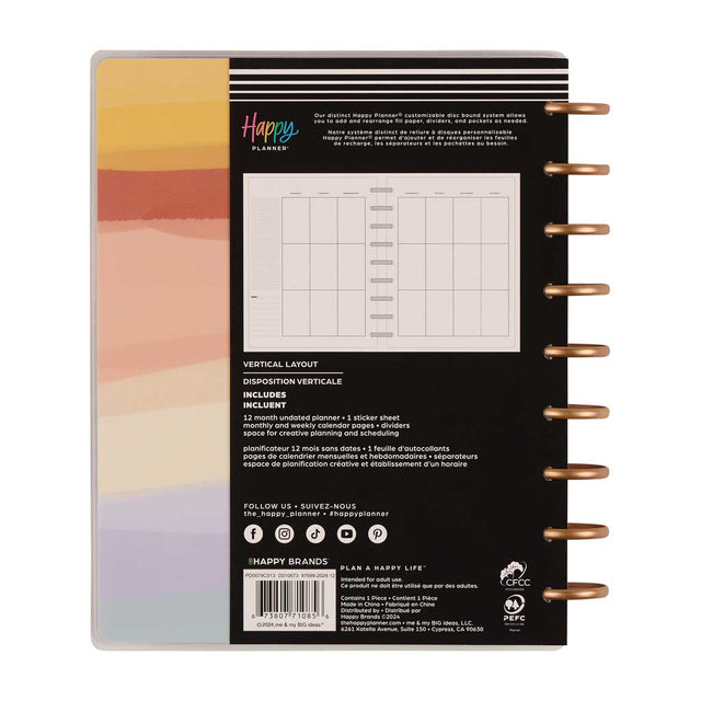 Happy Planner Serene Shape Classic 12-Month Undated Planner - Vertical