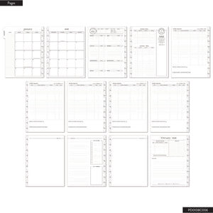 Happy Planner Classic Textured Budget Planner pages with various layouts on a white background