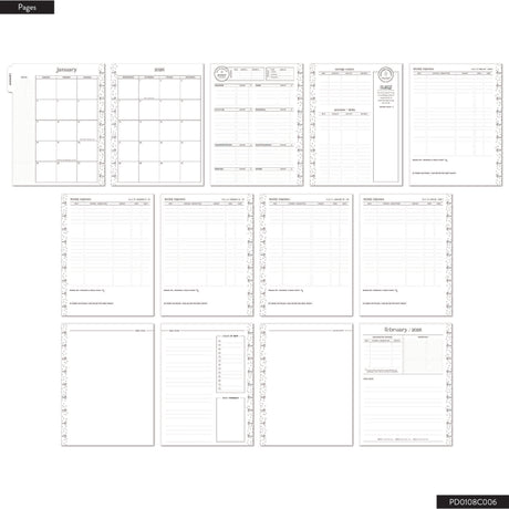 Happy Planner Classic Textured Budget Planner pages with various layouts on a white background