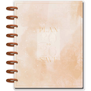 Happy Planner Classic Budget Planner with 'PLAN TO SAVE' text on a marble background