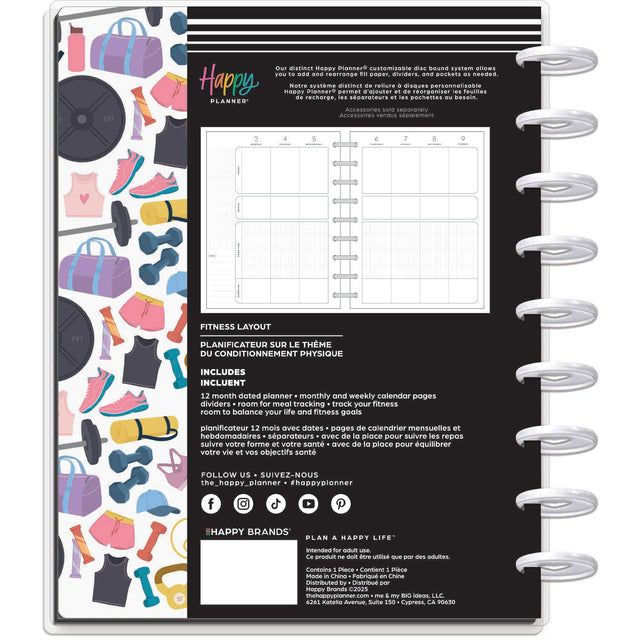 Happy Planner Classic Fitness Planner - 12 Month Dated 2026
