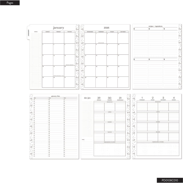 Happy Planner Classic Meal Planner - 12 Month Dated 2026 - Meal Layout