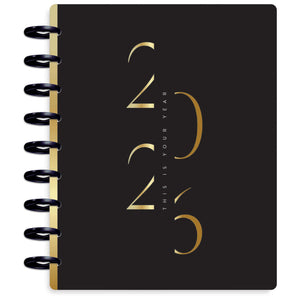 Happy Planner Believe You Can Classic 12 Month Dated 2026 - Dashboard layout with gold text '2026 This is Your Year' on a white background