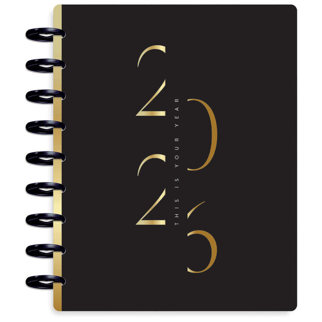 Happy Planner Believe You Can Classic 12 Month Dated 2026 - Dashboard layout with gold text '2026 This is Your Year' on a white background