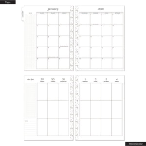 Happy Planner Deluxe Dark Garden Classic 12 Month 2026 dated 2026 planner pages for January 2026 with grid layout on a white background.