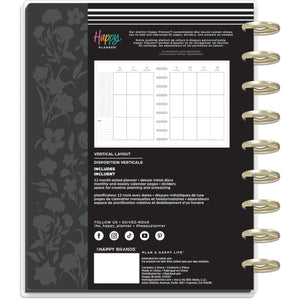 Happy Planner Deluxe Dark Garden Classic 12 Month Dated 2026  - Vertical