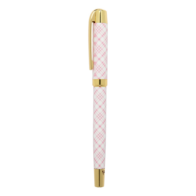 Pink Gingham Roller Ball Pen