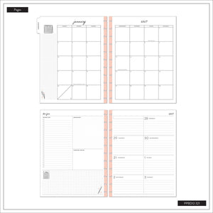 Happy Planner Pajama Plans Big planner monthly calendar and weekly planning pages