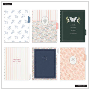Wildflower Daydream Big planner dividers with florals, butterflies and striped designs