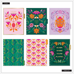 Hive and Bloom Big planner colourful floral dividers with botanical designs