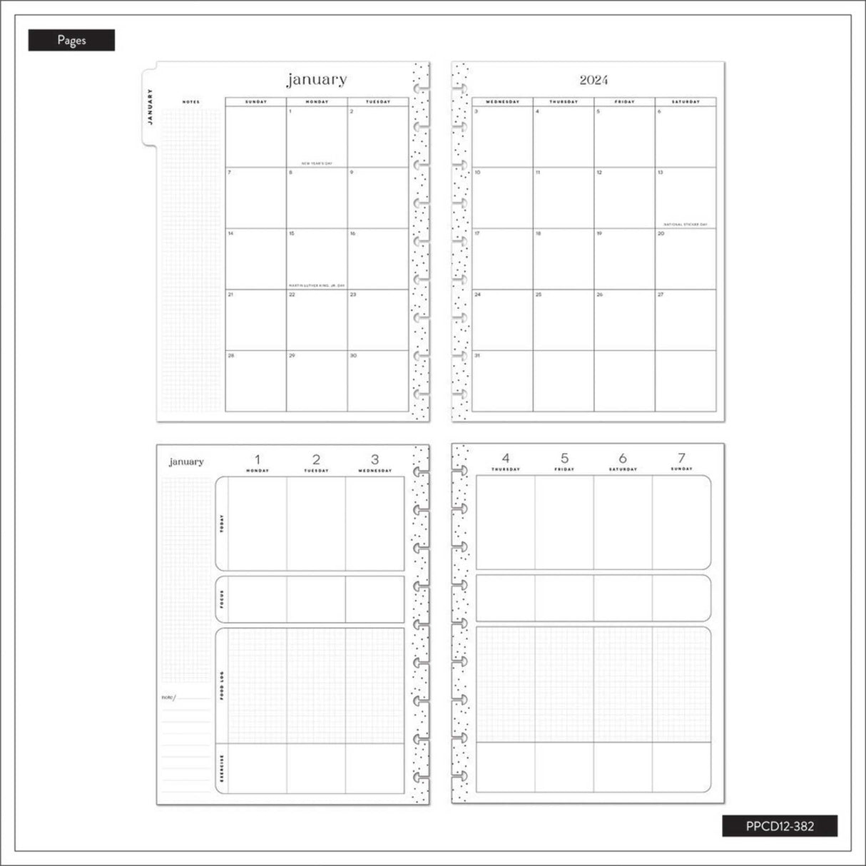Happy Planner CLASSIC Be Bold - Fitness 12-Months Dated Jan - Dec 2024