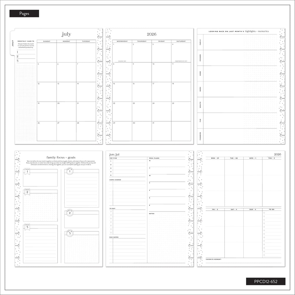 Happy Planner 2026 - 2027 Golden Garden Mom Classic 12 Month Dated - Parenting