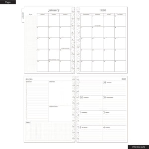 Happy Planner Natural State Classic 12 Month Dated 2026 pages for January 2026 with grid layout on a white background