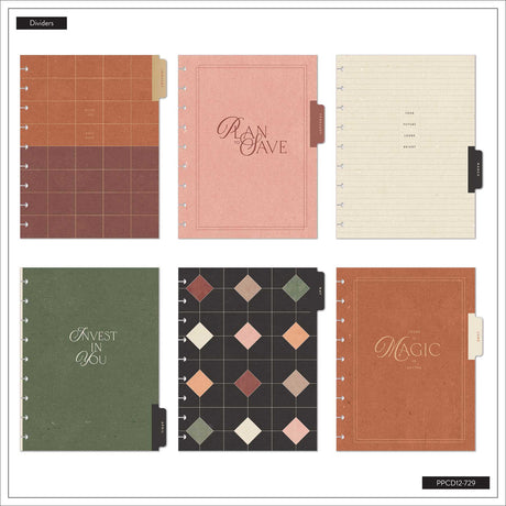 Happy Planner Amber & Oak Classic Budget Planner monthly divider designs