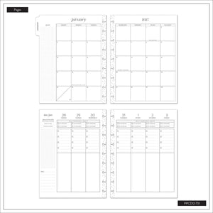 Hushed Hues planner monthly calendar and weekly Stress Management pages