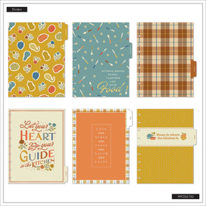 Fall Picnic meal planner dividers with colourful food and kitchen designs