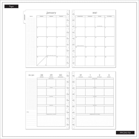 Happy Planner Fall Picnic monthly calendar and weekly meal planning pages