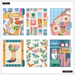 Happy Planner Life In Whimsy Classic Lined Vertical Planner 2027: Six dividers featuring food, flowers, butterflies and books