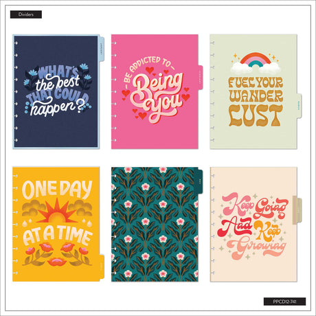 Happy Planner Bright Seasons Classic Dashboard Planner 2027: Colourful dividers with quotes and floral patterns