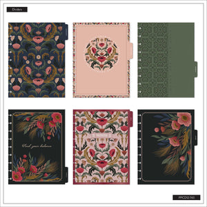Happy Planner Twilight Tapestry Classic Horizontal Planner 2027: Botanical divider patterns and disc binding slots