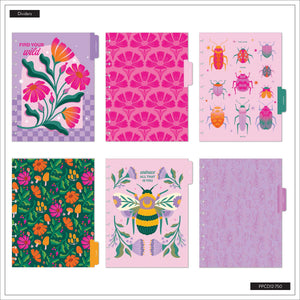 Happy Planner Hive & Bloom Classic Vertical Planner 2027: Colourful floral and insect dividers
