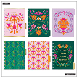 Happy Planner Hive & Bloom Classic Vertical Planner 2027: Botanical dividers with inspiring messages