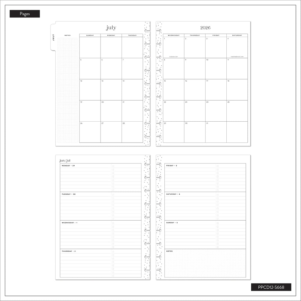 Happy Planner 2026 - 2027 Spring Tapestry Chenille Classic Horizontal 12 Month Dated - SPECIALTY Cover