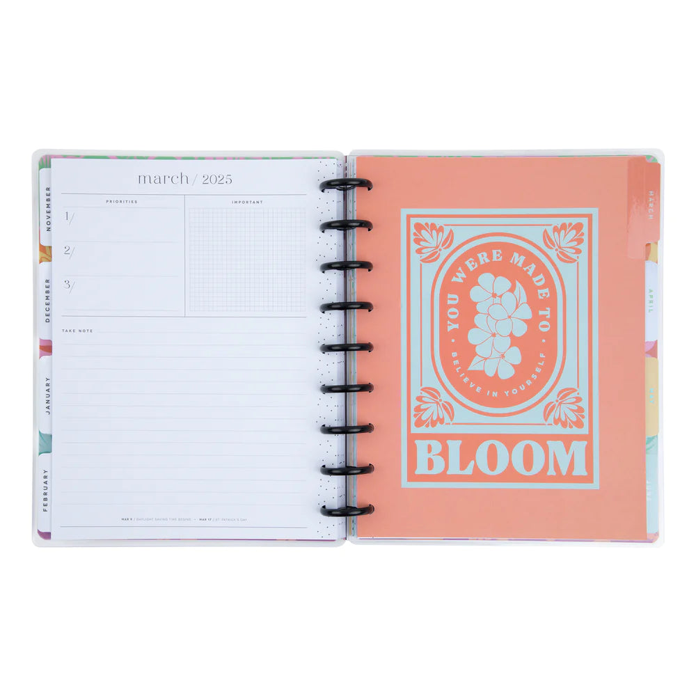 Happy Planner Bold Botanical Classic | Vertical Hourly 18-Months Dated Jul 2024 Dec 2025