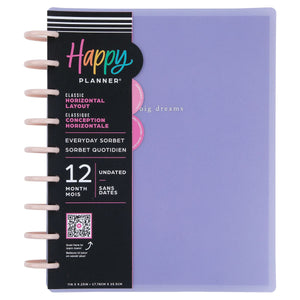 Happy Planner Everyday Sorbet Classic Horizontal Undated 12 Month