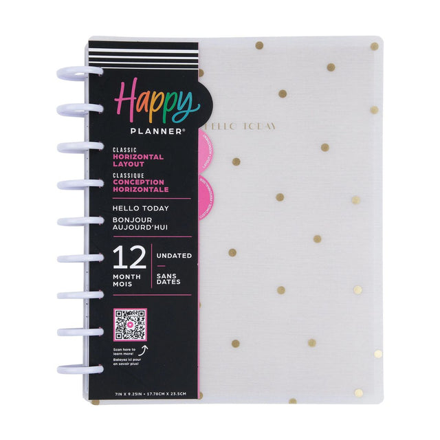 Happy Planner Hello Today Classic Horizontal Undated 12 Month