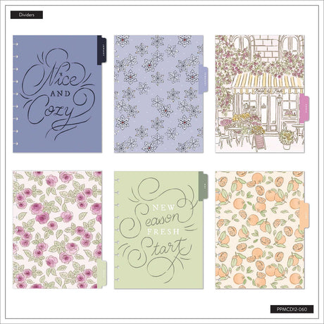 Happy Planner Deluxe Seasonal Sidewalks six floral and seasonal decorative dividers