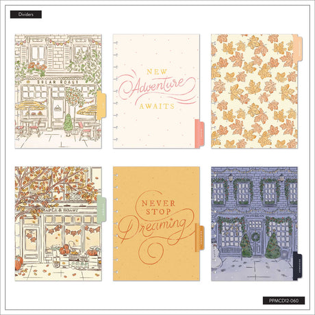 Deluxe Seasonal Sidewalks six dividers with storefronts, foliage and motivational phrases